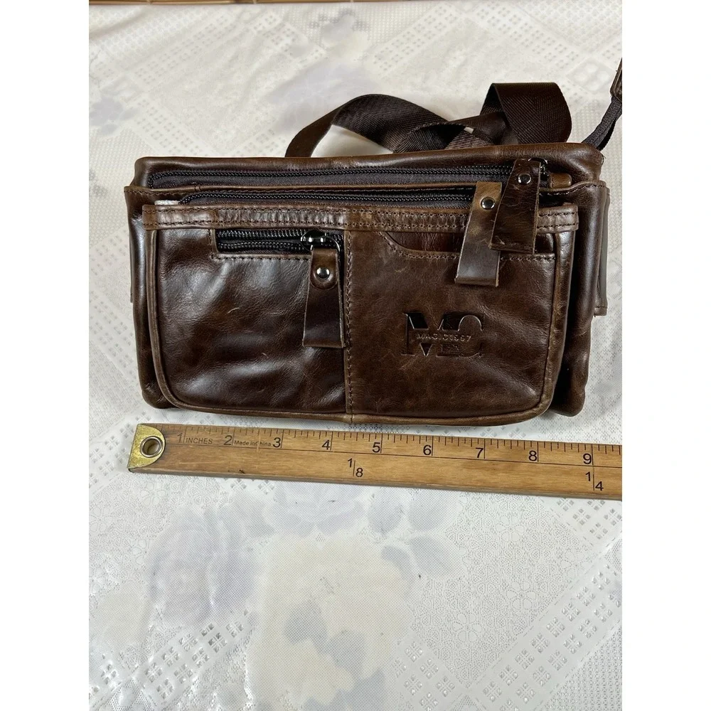 Magic1997 Mens Vintage Leathers Fanny Packs Genuine 6 Pockets Slim Waist